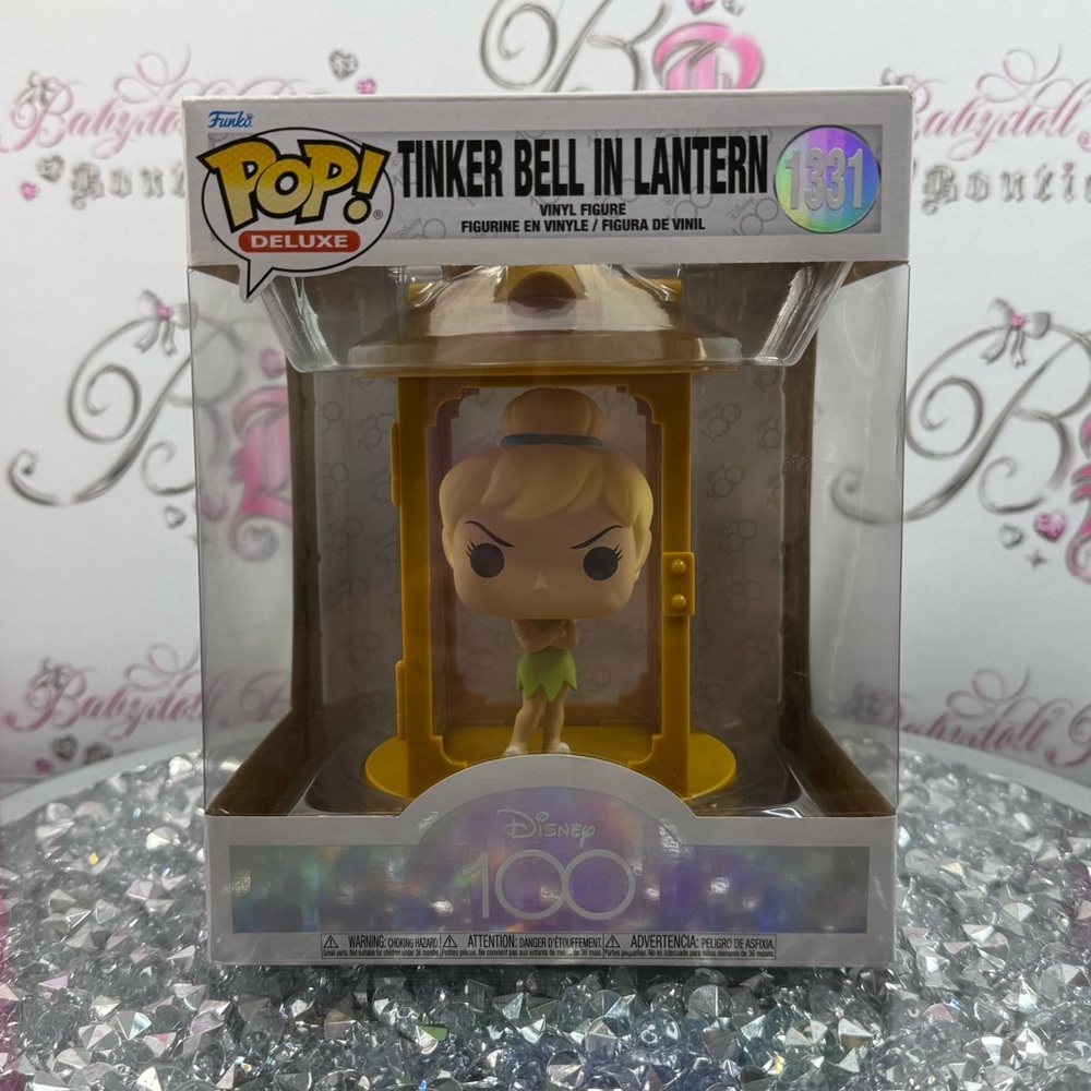 Funko Pop! Deluxe Tinker Bell In Lantern Vinyl Figure Yellow/Green large size